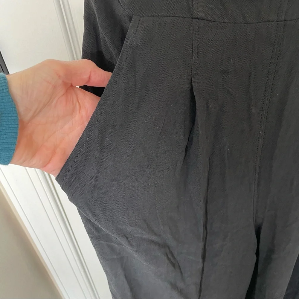 NEW WITH TAGS Madewell True Black Cap-Sleeve Crop Wide-Leg Jumpsuit Size 2 NO118